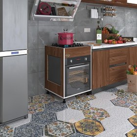 Resim Haya BUSA3 Cvz 85x60x56 CM Ayarlı Ayaklı Üstten Ceviz Fırın Ocak Dolabı 