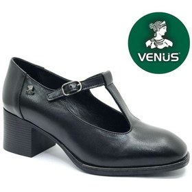 Resim Venüs Belatrix Hakiki Deri Comfort Ortopedik Kadın Klasik Topuklu Ayakkabı Siyah 