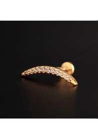 Resim 316 L Cerrahi Çelik Pırlanta Modeli Helix Tragus Kıkırdak Piercingi Altın 
