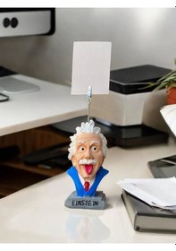 Resim Albert Einstein Temalı Fotoğraf Not Tutacak Hediyelik Ofis Masası Renkli 