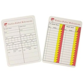 Resim Tff Tafsilat Kart , Hakem Not Kartı , Maç Kartı Çok Renkli 