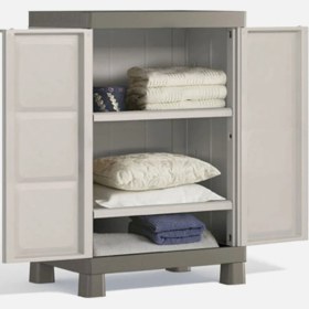 Resim Keter Excellence Kısa 2 Raflı Plastik Dolap 65X45X97 cm Bej 