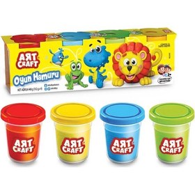 Resim 4'lü Oyun Hamur Seti 448 Gr. - Oyun Hamuru Seti - Hamur Setleri - Hamur Kalıpları Renkli 