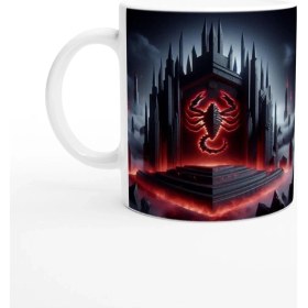 Resim Akrep Burcu Baskılı Kahve Kupası - Burçlar Krallığı Şatosu Vs3 