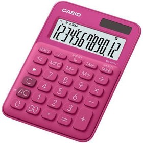 Resim Casio MS-20UC-RD 12 Hane Koyu Pembe Masa Üstü Hesap Makinesi 