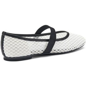 Resim Avorio Babet Kadın 69x5 Frau Zanza Mesh Ballet Flats Avorio Beyaz - Siyah 