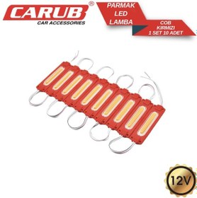 Resim Carub Parmak Lamba 12v Cob Led 1 Set 10 Adet Kırmızı 