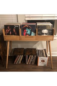 Resim Master Hands Ahşap Plaklık, 35cm*110cm Plak Sehpası, Pikap Ve Plak Sehpası 