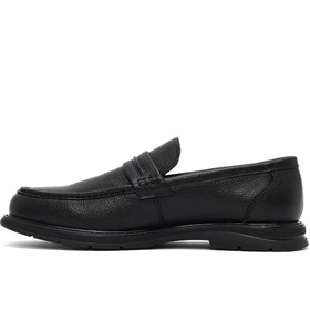 Resim Erkek Siyah Deri Loafer - Siyah / 4 