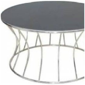 Resim Brc Kum Saati Orta Sehpa Model 1015 Temper Siyah Düz Cam Metal 