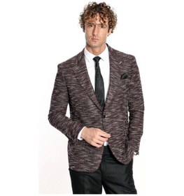Resim Wessi Desenli Slim Fit Spor Bordo Erkek Ceket - Wessi Bordo 