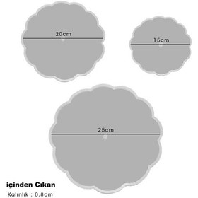 Resim Epoksi Silikon Cupcake Standı Kalıp Papatya 3 Lü Kek Standı 