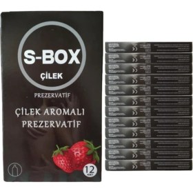 Resim S-Box Çilek Aromalı Prezervatif Feel Condom 12 Kutu 