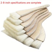 Resim 1 adet Doğal Keçi Kılı Boya Fırçası - Duvarlar, Tuval ve Kağıt Üzerine Yağlıboya, Sulu Boya, Akrilik Boyama için 5.08-20.32 cm Düz Ahşap Saplı Sanat Fırçaları - Şablon Projeleri, Kendin Yap El Sanatları ve Başlangıç Seviyesi İçin Kolay Temizlenebilir Dayanıklı Fırçalar, Boyama Araçları | Doğal Ahşap Sap | Doğal Kıllar 