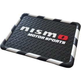 Resim caraks Kaydırmaz Silikonlu Ped Araç Göğüs Torpido Ev Ofis Çok Amaçlı Nısmo Motor Damalı Desen 18 cm x13,5cm 