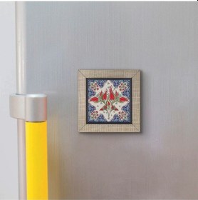 Resim Osmanlı İznik Çini Deseni Baskılı Mdf Magnet 7x7 367 