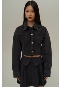 Resim Mai Studios Co. Darcey Kısa Kadın Jean Ceket - Siyah 