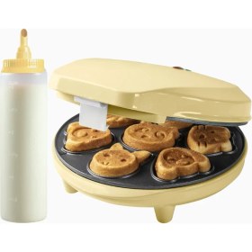 Resim Bestron Mini Hayvan Motifli Waffle Makinesi ve 700 ml Ölçekli Hamur Dozajlayıcı 