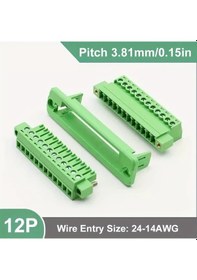 Resim Xuweiwei 12 Pozisyon 3.81mm Vidalı Hızlı Bağlantı Panel Montaj Terminal Bloğu Nylon Yalıtımlı 