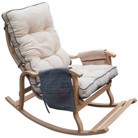 Resim Mobildecoaş Mobildeco Sultan Lüx Ahşap Çift Minderli Çift Cepli Sallanan Sand Gri 