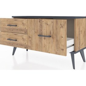 Resim Arges Şifonyer 3 Raflı 88x30x48 Çam-antrasit/çam Antrasit/çam 
