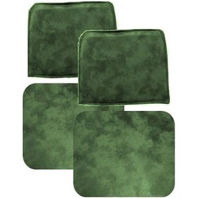 Resim Knsz minder seti 2 li mazlum haki siyah kumaş oturma ve sırt tel sandalyesi minderi bir arada 