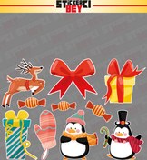 Resim STİCKERCI BEY YILBAŞI - KARDAN ADAM - NOEL BABA - KAR TANESİ ARMA FOSFOR STİCKER SETİ 