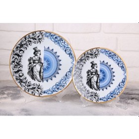 Resim Konyax Pasta Ve Servis Tabağı Set 6 Kişilik 12 Parça Artemis Çok Renkli 