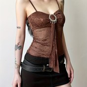 Resim WISH Kadın Omuz Açık Esnek Kırpılmış Camisole Üst - Düz Renk Günlük Sokak Stili, Makinede Yıkanabilir İlkbahar/Yaz Çok Amaçlı Katmanlama Parçası, Büstiyer Tarzı, Orta Esneklik 