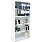 Resim Elizza Büyük Boy Kapaksız Kitaplık Dosya Dolabı Beyaz - 80X35X188 