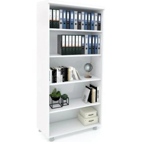 Resim Elizza Büyük Boy Kapaksız Kitaplık Dosya Dolabı Beyaz - 80X35X188 