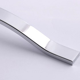 Resim Nzb Mobilya Çekmece Dolap Kapak Kulpu Modern Mutfak Kulpları Düz Krom Gümüş Kulp 288 mm Metal 