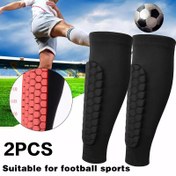 Resim 2 adet Unisex Futbol, Beyzbol, Boks, Taekwondo Koşu Koruma için Kolsuz ve Petek Dolgulu Spor Bacak Kollukları 