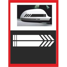 Resim Araba Aynası Için Şerit Sticker - Oto Sticker - Araba Sticker - 20CM x 2,5 cm 2 Adet 