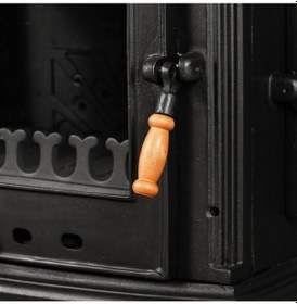 Resim Altara Premium Lüx 3 Camlı Kuzineli Odunluklu Döküm Soba 