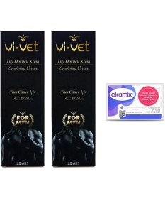 Resim Vi-Vet Men 125 ml Tüy Dökücü Krem x 2 + Kimlik Koruyucu 