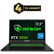 Resim Monster Abra A7 V15.3.1 Intel Core i5 13500H 16 GB RAM 1 TB SSD 6 GB RTX 3050 Windows 11 17,3" FHD 144 Hz Oyun Bilgisayarı 
