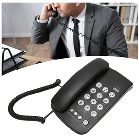 Resim Xindoker Siyah Duvar Veya Masaüstü Kablolu Telefon - Ses Kısma, Yeniden Çağırma Ve Su/doluluk Dayanıklı Abs Malzeme İle Ev/ofis/otel Uygun Abd/ingiliz Standart Telefon Kablosu 