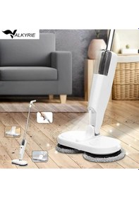 Resim Valkyrie Şarjlı Su Püskürtmeli Elektrikli Mop Çift Döner Başlık, Mikrofiber Ped, 2000 Mah, Tüm Zeminlerde Etkili Beyaz 