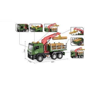 Resim Tıfıl Toys 1:12 Sürtmeli Sesli Işıklı Fonksiyonel Oyuncak Kütük Taşıyıcı Kamyon 