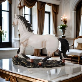 Resim Ev ve Ofis Dekoru için 1 adet Vintage Reçine At Heykeli, Equestrian Figür, Çok Yönlü İç/Dış Mekan Heykeli, Oturma Odası, Yatak Odası, Çalışma Odası için İdeal - Elektrik Gerektirmez 