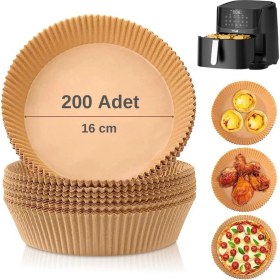 Resim Özbience Uyumlu 16CM Hava Fritözü Pişirme Kağıdı, Pratik ve Temiz Kullanım 