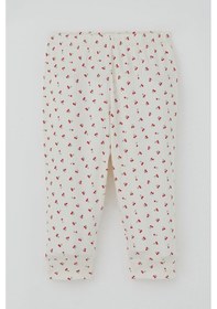 Resim Breeze Kız Bebek Pijama Takımı Omuzdan Patlı Kiraz Desenli 4 Ay-1 Yaş, Krem Krem 