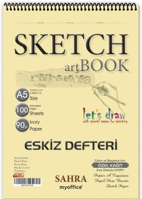 Resim Sketchbook SAHRA A5 Spiralli 90 gr. Ivory 100 yaprak Eskiz Defteri 