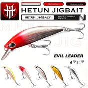 Resim Evil Mino Yem - Yüksek İndeksli Plastik, Batan & Çıngıraklı Minnow Yem, Canlı Karışık Renklerde, Deniz Balıkçılığı için Üçlü Kancalı, Topmouth & Mandarin Balığı için Mükemmel 