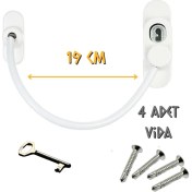 Resim Kupa Hırdavat Kupa Pencere-Kapı Emniyet Kilidi Beyaz - Çelik Halatlı Çocuk Kilidi 