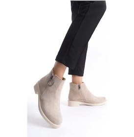 Resim Margaret Fermuarlı Ortopedik Taban Topuklu Süet Kadın Bot Tt - Ten Ten 