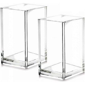 Resim Ganzhoushop 2 Paket Şeffaf Akrilik Kalem Kalem Tutucu Bardak,masa Aksesuarları Tutucu,makyaj Brh Depolama Düzenleyici,ofis İçin Modern Tasarım Masaüstü Kırtasiye Düzenleyicişeffaf 