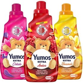 Resim Yumoş Extra Canlı Renkler Amber + Hanımeli + Orkide Çamaşır Yumuşatıcısı 3 x 1440 ML 