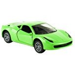 Resim Die Cast Sesli ve Işıklı Çek Bırak Yeşil Spor Araba 